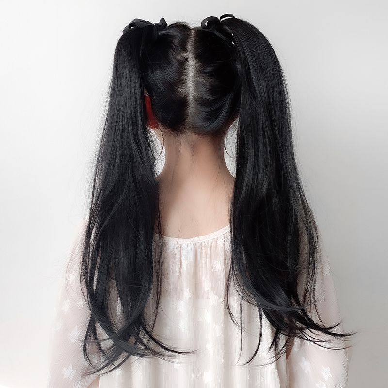 仟丝百变旗舰店双马尾假发女 绑带式jk日系可爱长卷发 捆绑式cos软妹萝莉马尾辫1