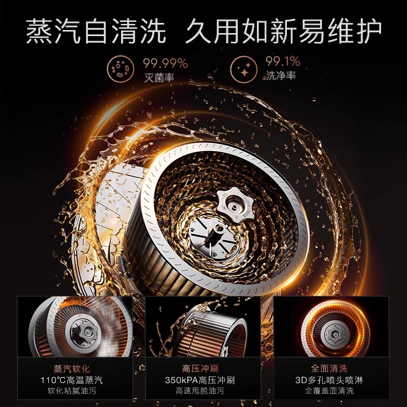 【政府补贴】COLMO黑珍珠油烟机C1家用顶吸抽烟机燃气灶具蒸汽洗