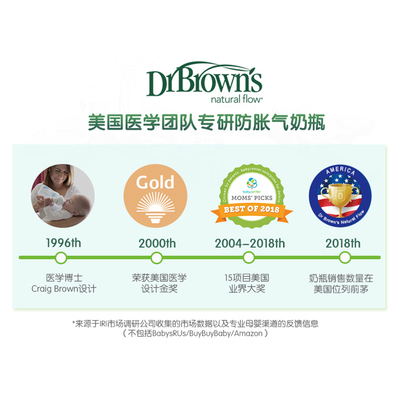 美国进口布朗博士婴儿安抚PP奶瓶