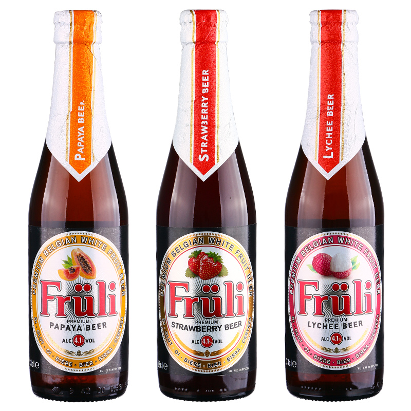 【进口】Fruli/芙力草莓啤酒330ml*24瓶比利时精酿女士水果味啤酒 - 图0