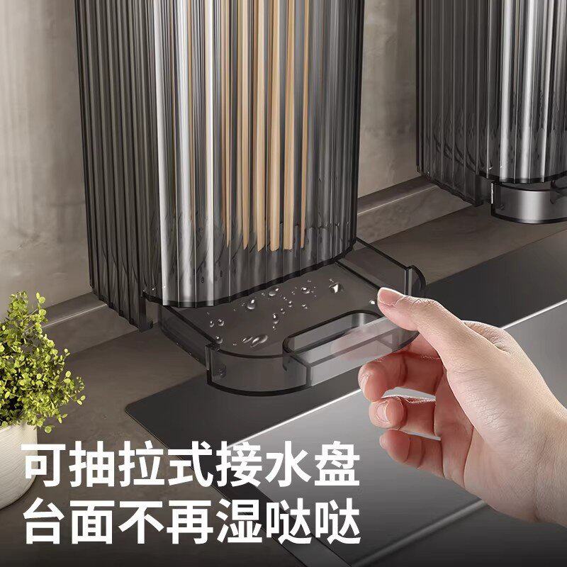Chopstick rack wall-mounted household chopstick tube kitchen household new drain storage box chopstick basket chopstick cage B371