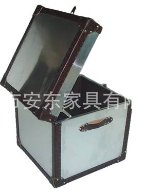 美式loft工业风家具创意复古铝皮茶几储物箱子茶几仿古做旧茶几桌
