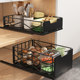 Kitchen cabinet drawer type pull basket storage box lower sink pull basket pull slide rail sorting multi-function storage basket