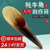 Horn barrel scraping plate beauty salon special horn cylinder scraping plate thin section full body universal back neck dial via massage plate