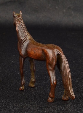 古玩工艺品仿紫铜包浆骏马实心生肖马家居马到成功桌面装饰摆件
