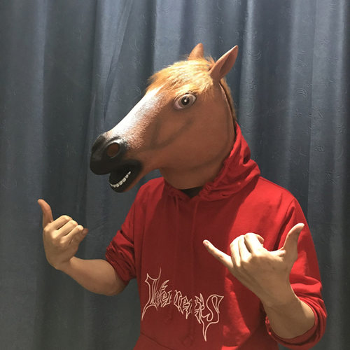 cos搞笑动物面具头套犬马君马头面具抖音搞怪马头套面具表演道具 - 图2
