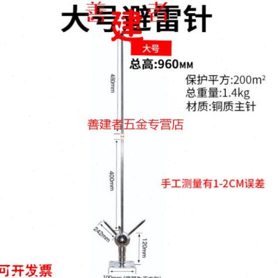 屋顶辟雷针避雷针家用屋顶室外整套工程铜接地线不锈钢防雷针绝|-图2