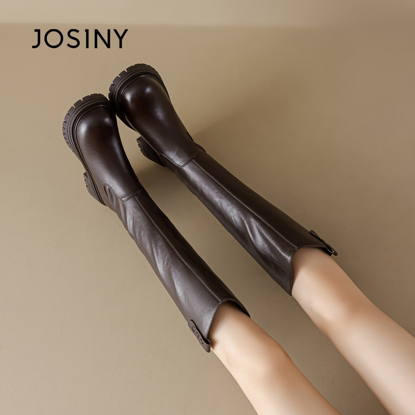 卓诗尼骑士靴女2025新款秋复古显瘦黑色长筒靴废土风时尚百搭女鞋,淘宝优惠券,粉丝福利购,淘宝优惠卷