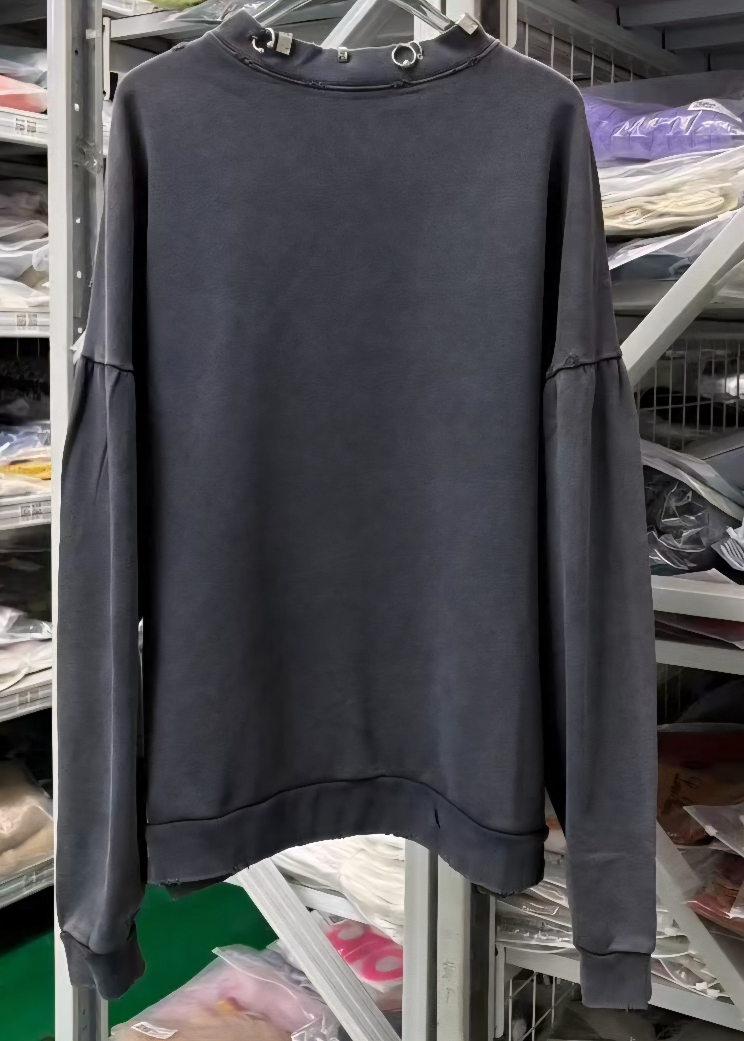 Balenciaga Perforated Lighter Iron Sheet Collar Pierced Sweatshirt