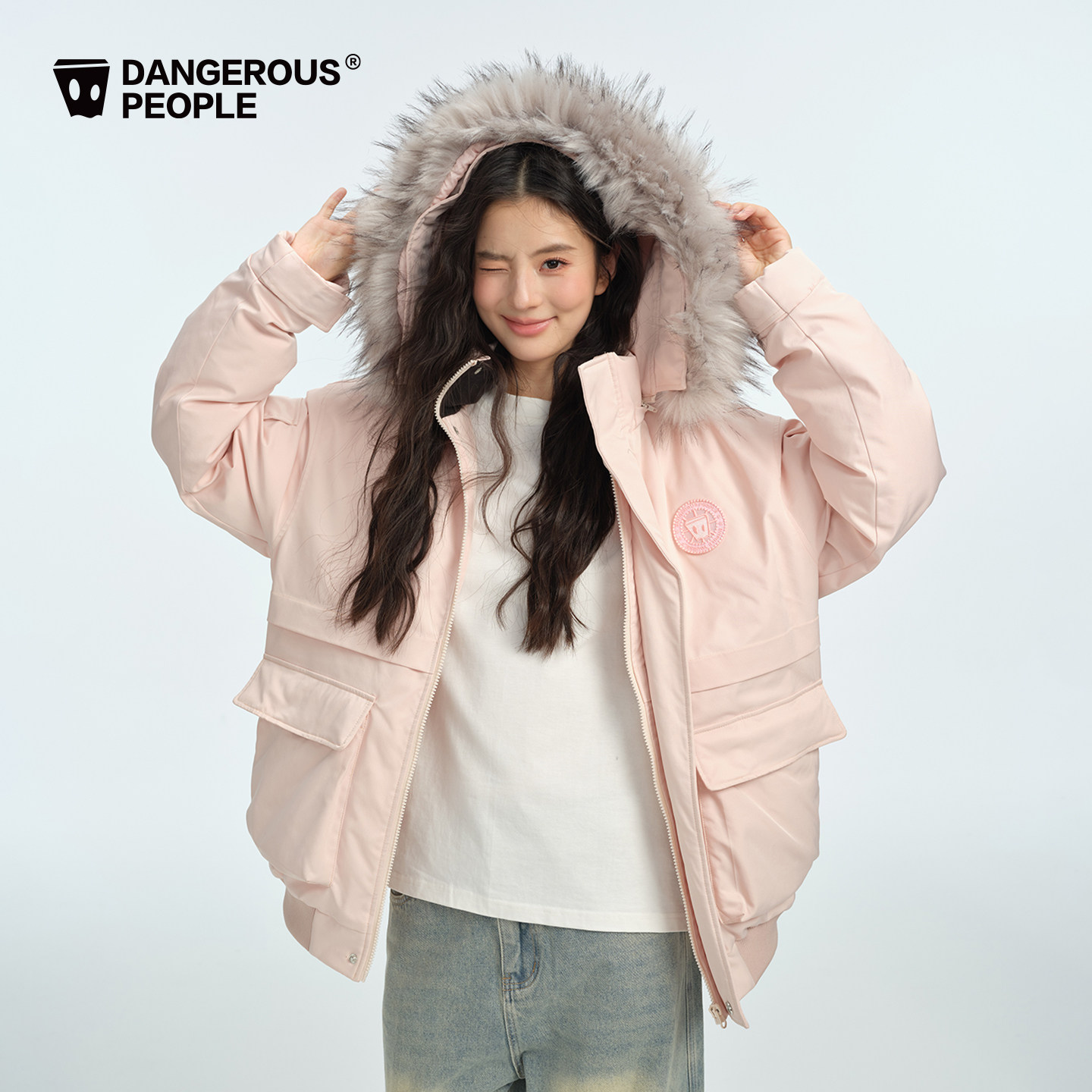 Dangerouspeople薛之谦dsp毛领派克羽绒服冬季潮牌百搭90绒外套,淘宝优惠券,粉丝福利购,淘宝优惠卷