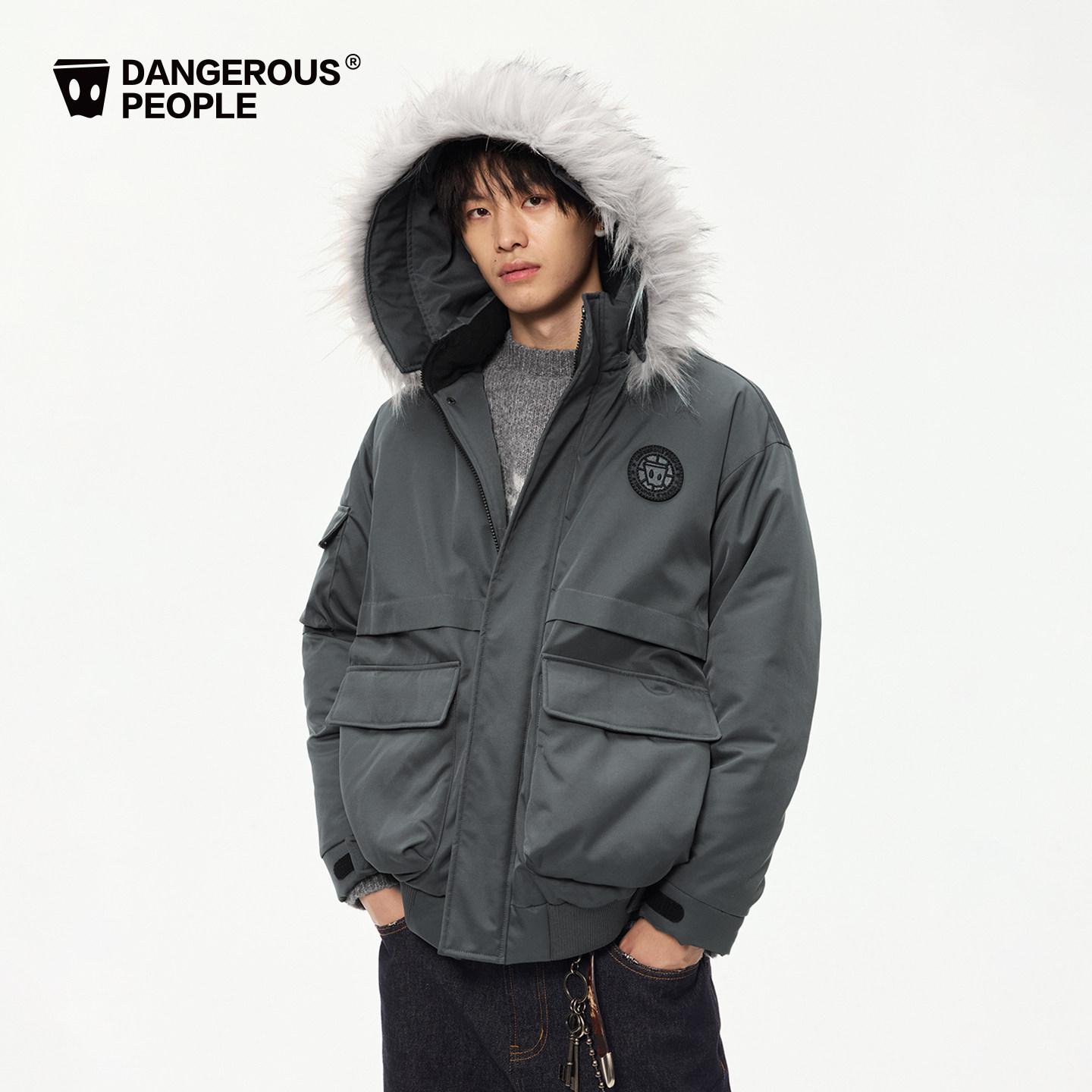 Dangerouspeople薛之谦dsp毛领派克羽绒服冬季潮牌百搭90绒外套,淘宝优惠券,粉丝福利购,淘宝优惠卷