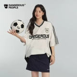 Летняя ретро спортивная футболка с коротким рукавом, комплект, свободный крой, V-образный вырез