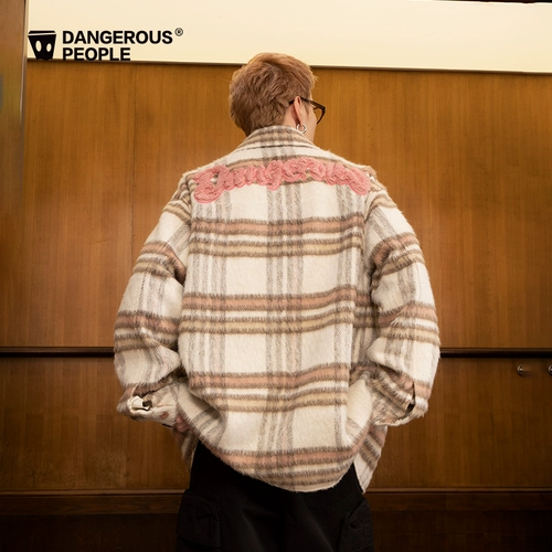 Dangerouspeople xue Zhiqian DSP осень и зимняя универсальная клетчатая рубашка простая свободная клетчатая куртка