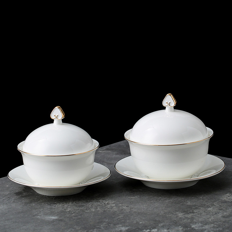 酒店金边陶瓷燕窝隔水炖盅带盖美容院养生粥甜品碗位菜佛跳墙汤盅