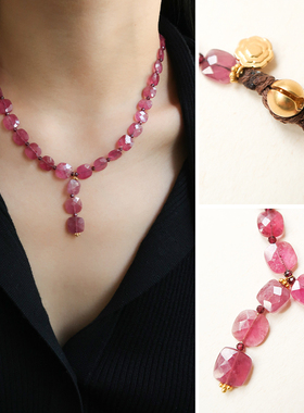 【25秋冬新品】Y字链红宝石项链