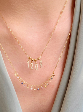 PDPAOLA彩色镶钻项链情人节送礼