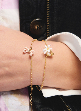 Les Nereides巴黎歌剧院系列 粉色蝴蝶结 手链