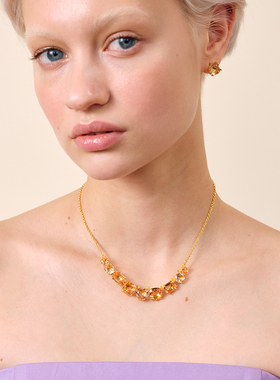 Les Nereides杏粉星钻系列 多星钻组合与紫丁香 项链