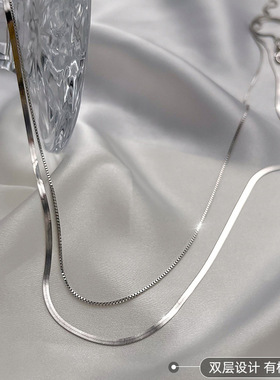 日系George Melis双层叠戴蛇骨项链女ins嘻哈小众锁骨链轻奢高级