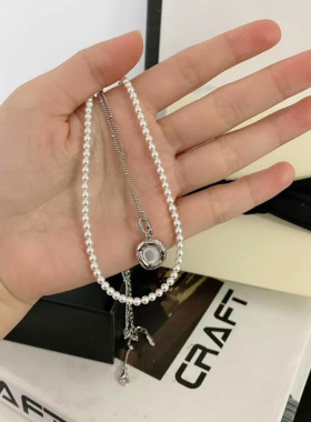 日系george melis蛇来运转蛇纹鸿运纳财双层叠链红色项链毛衣链