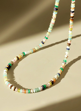 日系George Melis秘密花园彩虹守护串珠项链多巴胺高级感小众