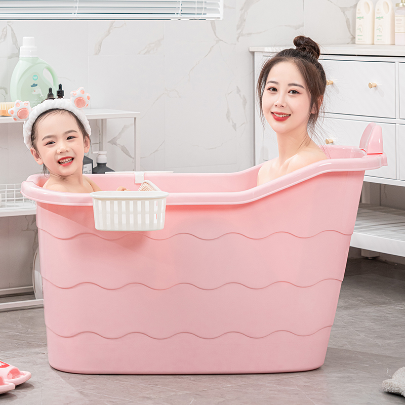 洗澡桶儿童家用加厚大号浴盆宝宝沐浴桶大人泡澡桶婴儿老人洗澡盆 - 图2