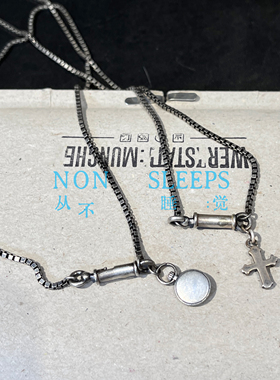 WM风格个性工匠风单吊坠纯银项链