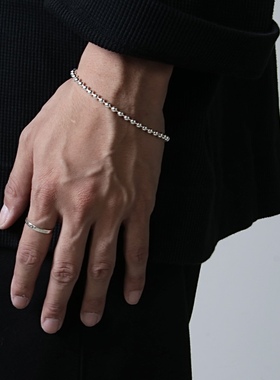 个性简约装饰纯银圆珠手链