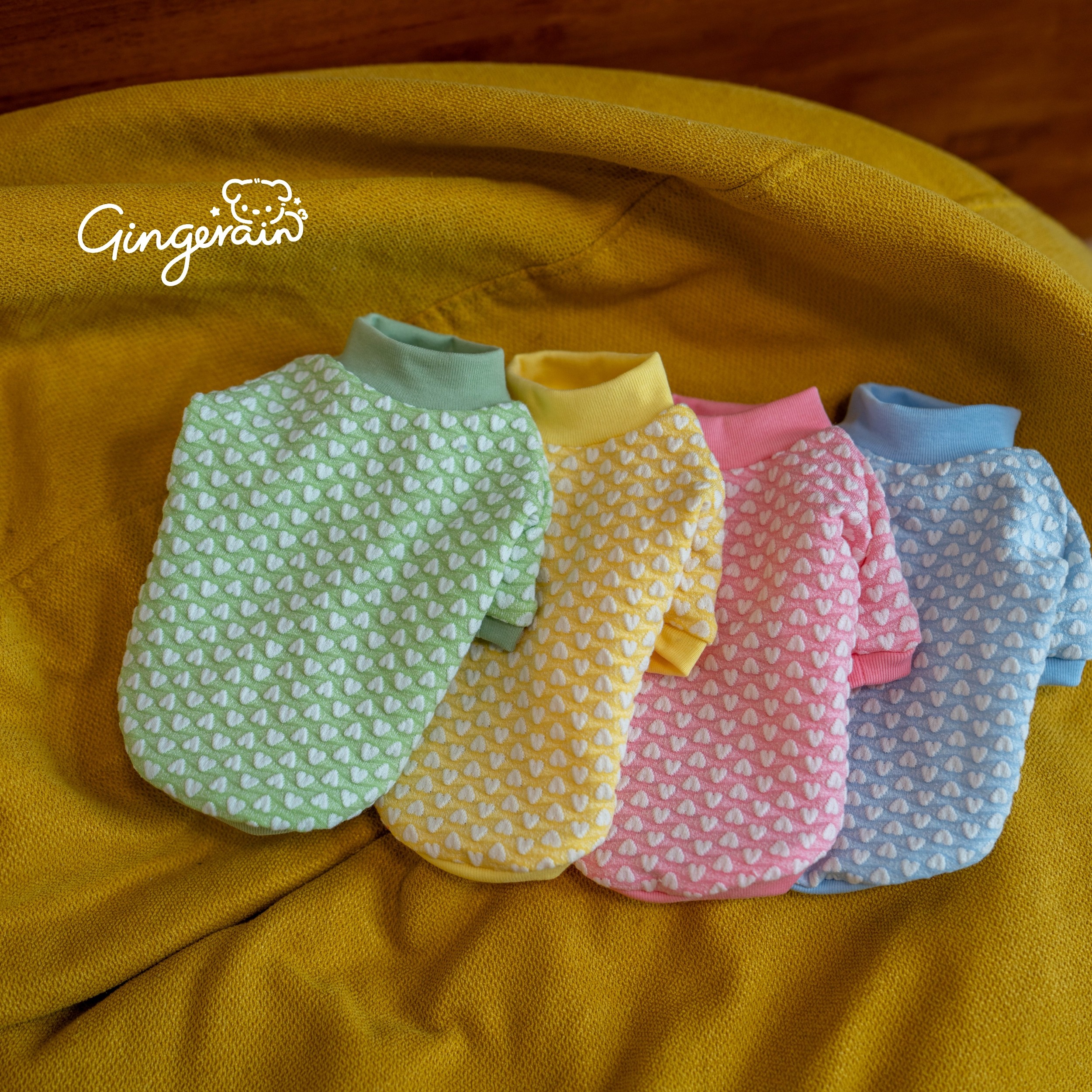 GINGERAIN 早秋打底衫马尔济斯约克夏泰迪T恤心心彩色空调服卫衣,淘宝优惠券,粉丝福利购,淘宝优惠卷