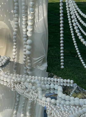 巨型实心泡沫珍珠串婚礼摆件