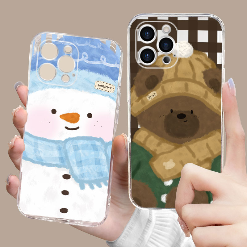 冬日毛绒小狗适用苹果16promax手机壳新款iPhone15透明14plus软硅胶13pro全包11/12mini防摔xs女8p/7超薄6sp - 图2