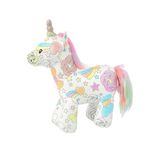 Плюшевая раскраска, игрушка, окрашенная кукла, «сделай сам», единорог, граффити