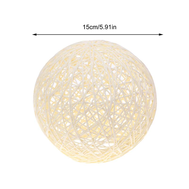 Round Concise Hand-woven Rattan Vine Ball Pendant Lampshade - 图3