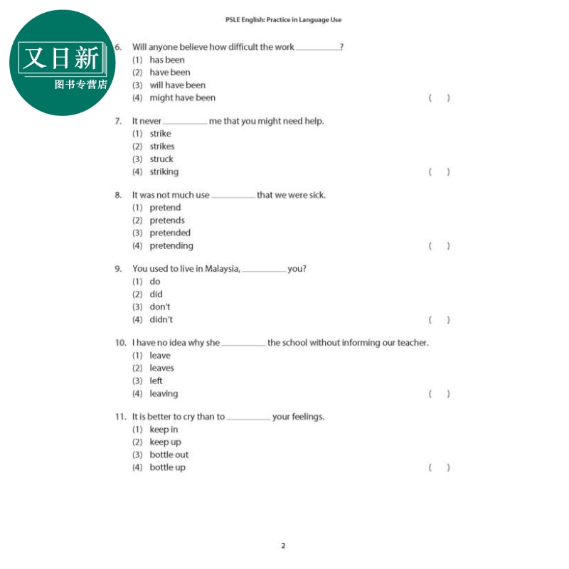 新加坡教辅 PSLE English Practice in Language Use 小升初PSLE 英语语言使用练习 又日新 - 图1