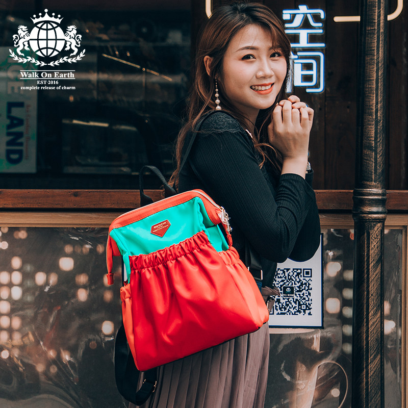 walk onearth日系中年女士双肩包 walkonearth双肩背包