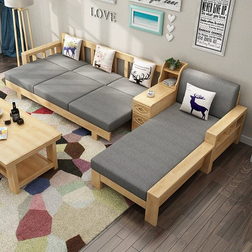 Диван из натурального дерева, съёмная ткань, мебель для гостиной