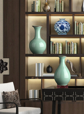 景德镇陶瓷花瓶中式复古粉彩梅花花瓶冬瓜瓶家居陶瓷工艺品摆件