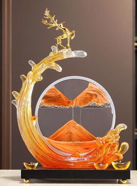 风生水起流沙画摆件轻奢高级感客厅家居电视柜酒柜装饰品乔迁礼物