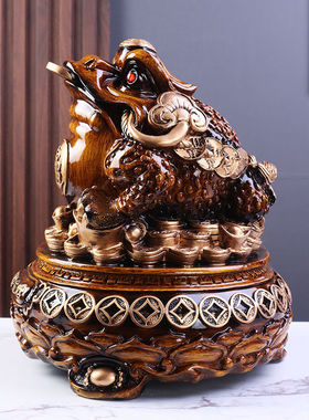 招财金蟾摆件大号三足蟾蜍开业礼品金蝉店铺办公室收银台装饰品