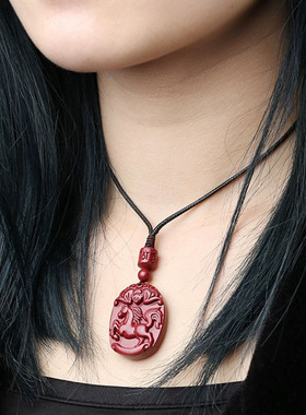 朱砂吊坠马到成功十二生肖本命年礼物项坠民族风项链节日礼物