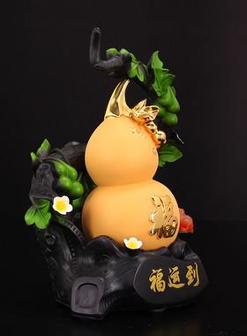 福运到福字葫芦摆件沙金福禄家居客厅酒柜办公室装饰品树脂工艺品