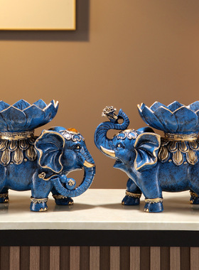 大象水果盘摆件客厅玄关电视柜酒柜装饰品乔迁开业礼品家居工艺品