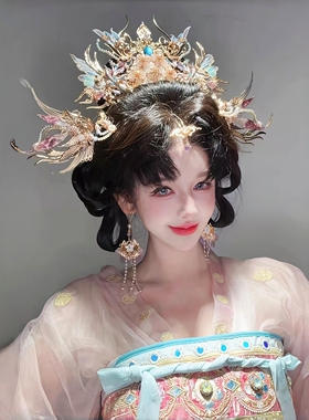 清月鹿鸣紫鳞古风汉服发饰