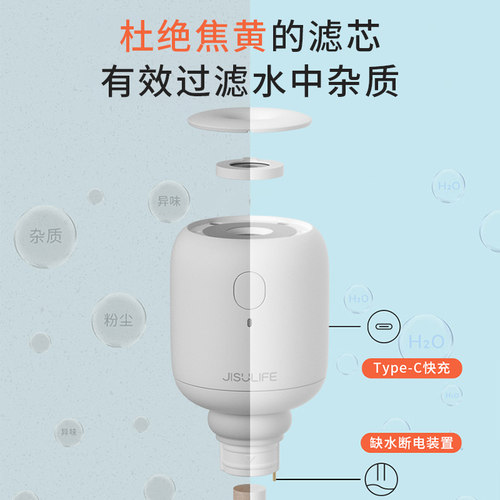 几素棒棒糖无线加湿器小型迷你usb充电便携式办公室桌面空气香薰喷雾家用静音卧室宿舍学生矿泉水加湿车载小-图1