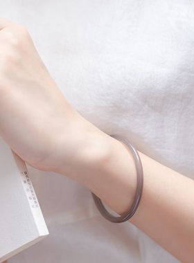 七彩天然玉髓叮当镯4MM细款简约少女美人镯叮当手镯巴西玉石线镯