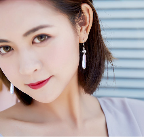 淡水珍珠耳环耳饰女纯银针耳钉防过敏2024新款潮爆款高级感轻奢钩 - 图2