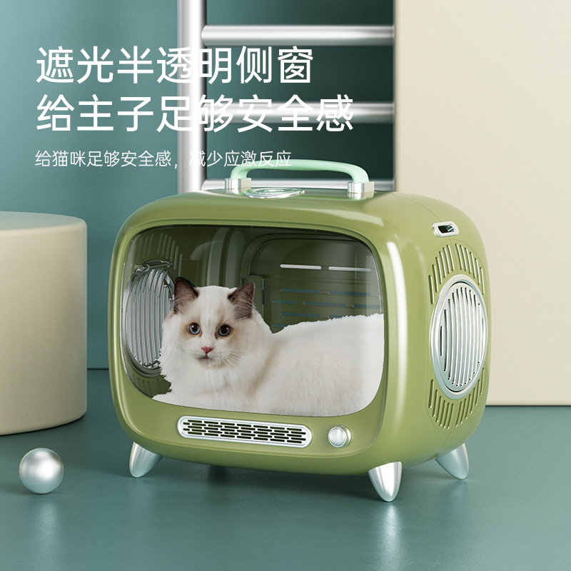mpets猫咪猫包外出便携冬天宠物包单肩手提箱太空舱电视机猫笼子