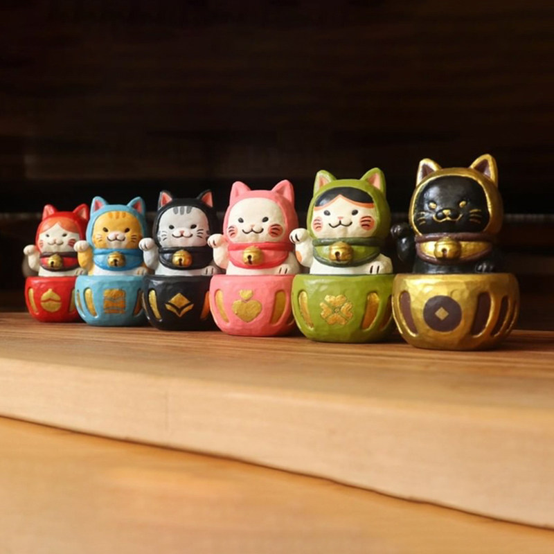 台湾正版伙伴达摩招财猫猫咪扭蛋 童梦动漫盒蛋/扭蛋/食玩