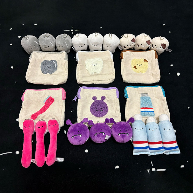 日本正版QUALIA 牙齿零钱包扭蛋 蛀牙银牙膏粉刷细菌零钱收纳包包,淘宝优惠券,粉丝福利购,淘宝优惠卷