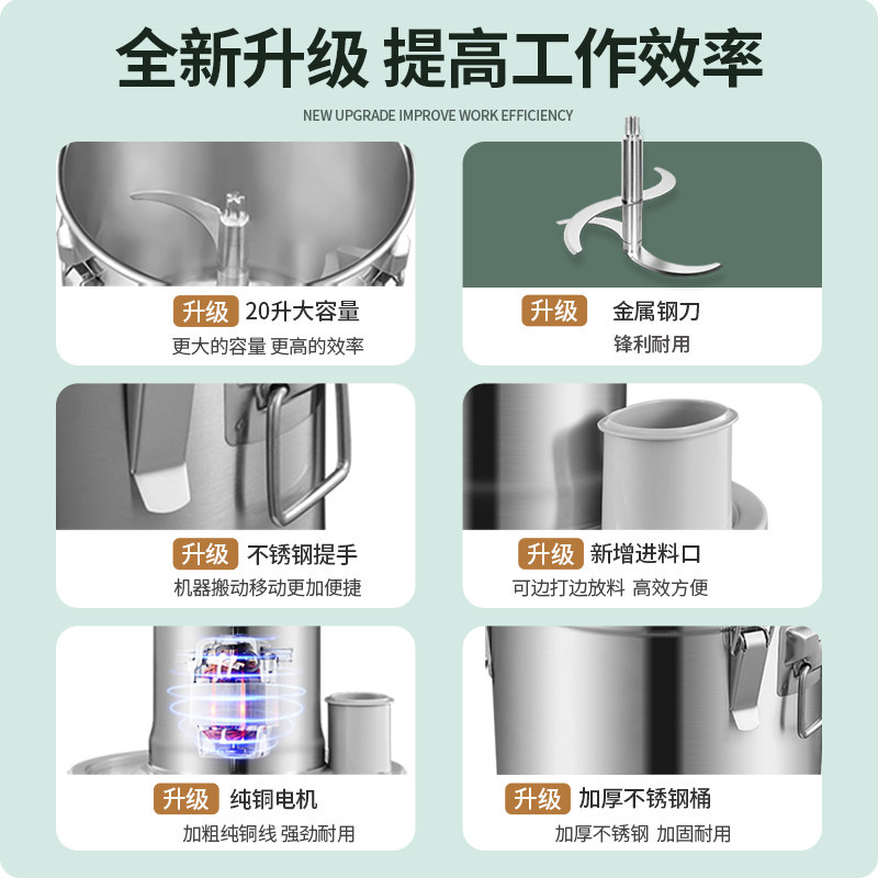 力果绞肉机商用大功率强力不锈钢大容量肉铺肉丸电动多功能碎肉机